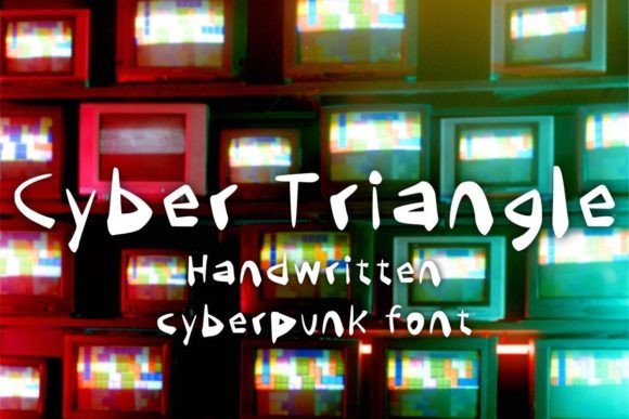 Cyber Triangle Font: Edgy Typography for Craft Creators